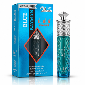 Parfum concentrat unisex, Blue Bayman Attar Roll-On fără alcool, 6 ml, MANASIK®