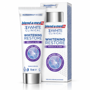 Pastă de dinți pentru albire, 3D White Clinical Whitening Restore Miracle Glow, 75 ml, blend-a-med®
