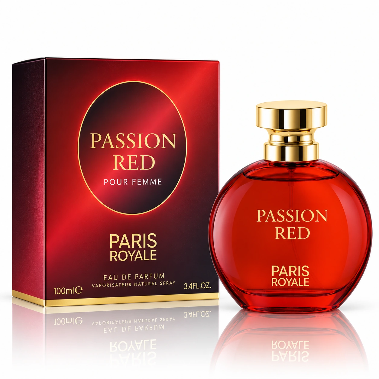 Apă de parfum pentru femei, Parfum damă Passion Red Pour Femme, EDP, 100 ml, PARIS ROYALE®