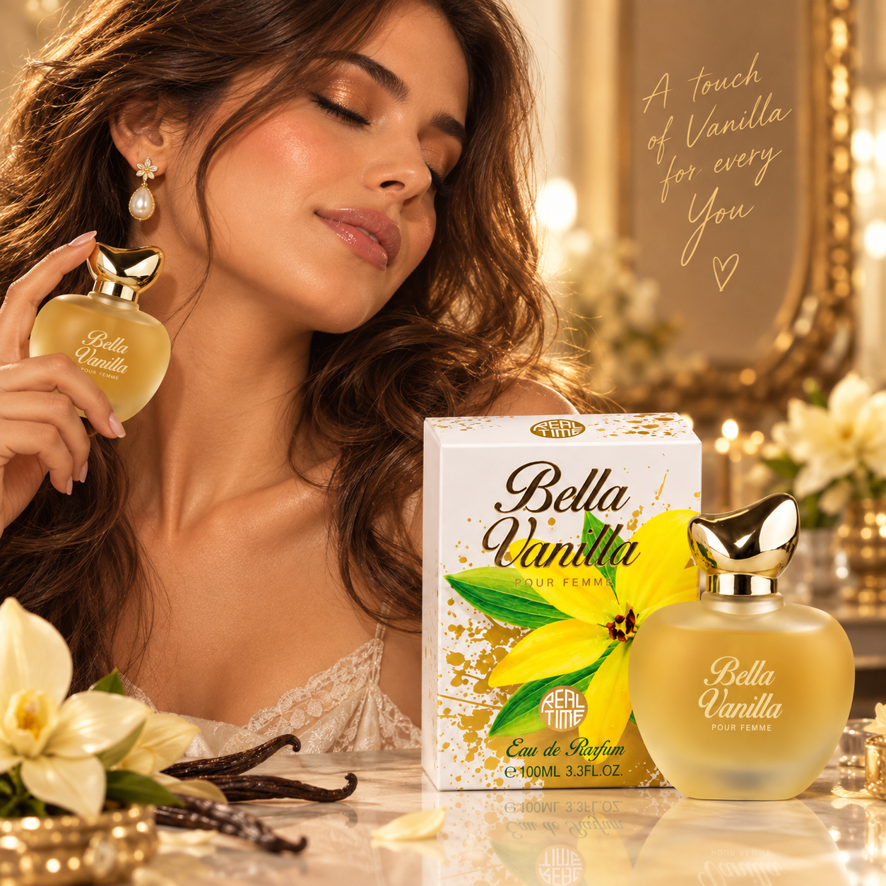 Apă de parfum pentru femei, Parfum de damă Bella Vanilla, EDP, 100 ml, REAL TIME® - imagine 3
