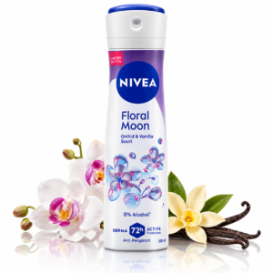 Spray antiperspirant pentru femei, Floral Moon Orchid & Vanilla, protecție 72h, fără alcool, 150 ml, NIVEA®