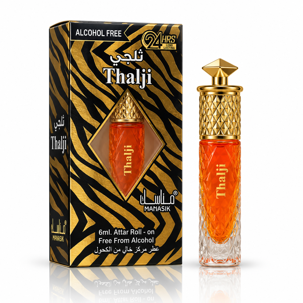 Parfum concentrat unisex, Thalji Attar Roll-On fără alcool, 6 ml, MANASIK®