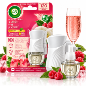 Odorizant de cameră electric, Difuzor de parfum cu rezervă, aromă de Trandafir și Zmeură, Air Wick®