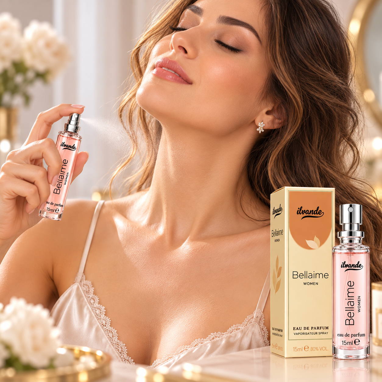Apă de parfum pentru femei, Parfum de damă Bellaime Women, EDP, 15 ml, ILVANDE® - imagine 3