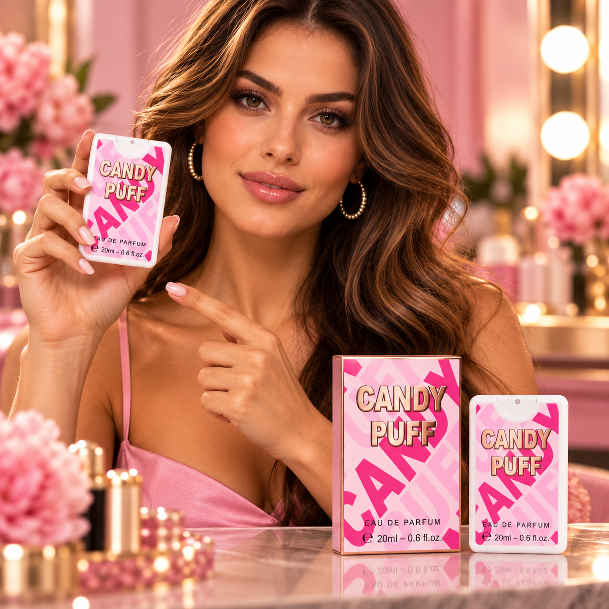 Apă de parfum pentru femei, Parfum de buzunar Candy Puff, EDP Card Spray, 20 ml, OMERTA® - imagine 3