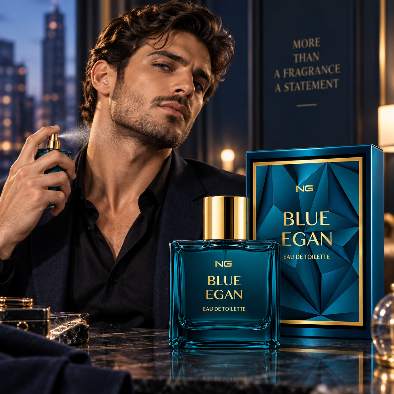 Apă de toaletă pentru bărbați, Parfum bărbătesc Blue Egan, EDT, 100 ml, NG Perfumes® - imagine 3