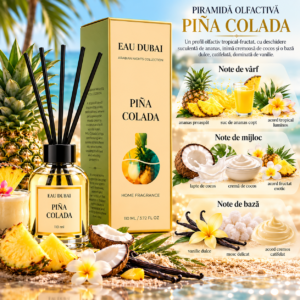 Alternative view of Odorizant de cameră cu bețișoare, Piña Colada, aromă tropicală de ananas și cocos, 110 ml, EAU DUBAI®