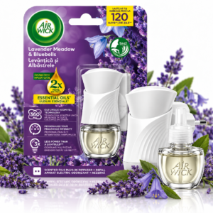 Odorizant de cameră electric, Difuzor de parfum cu rezervă, aromă de Lavandă și Albăstrele, Air Wick®