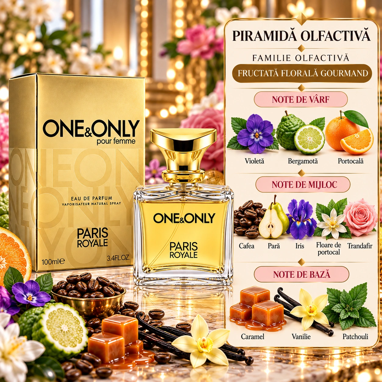 Apă de parfum pentru femei, Parfum damă One & Only Pour Femme, EDP, 100 ml, PARIS ROYALE® - imagine 2