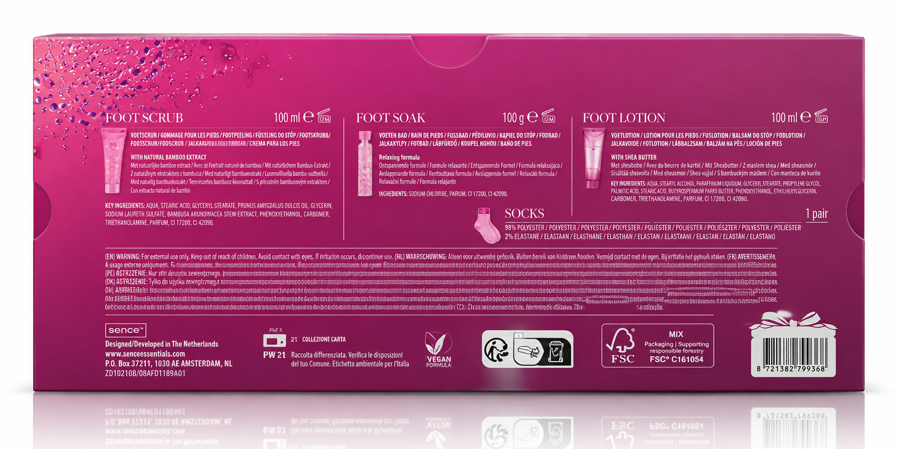 Set cadou pentru femei cu 4 piese pentru îngrijirea picioarelor, Blushing Rose Deluxe Indulgence, SENCE® - imagine 3