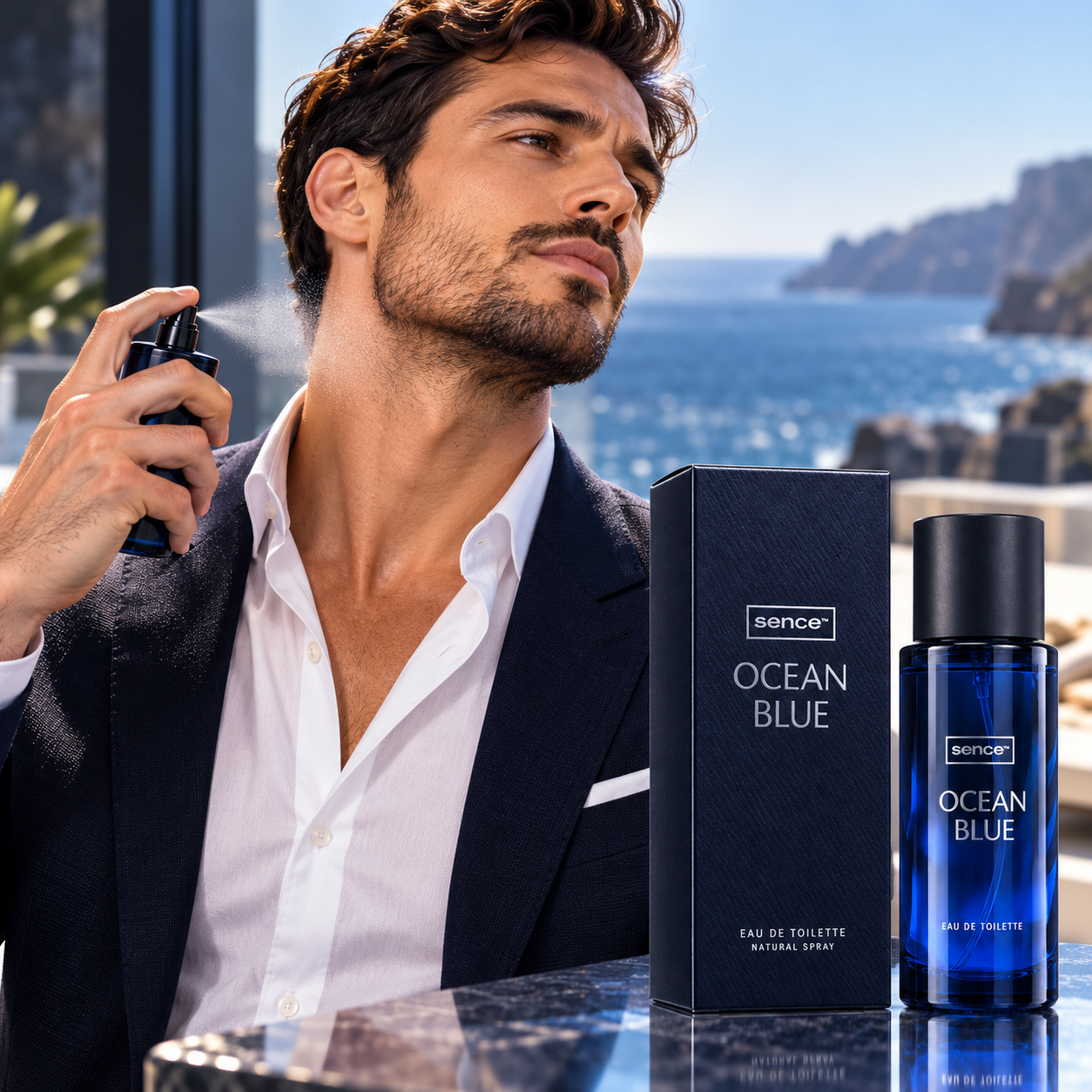 Apă de toaletă pentru bărbați, Parfum bărbătesc Ocean Blue, EDT, 30 ml, SENCE® - imagine 2