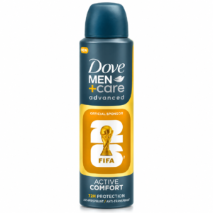 Deodorant antiperspirant spray pentru bărbați, Men+Care Advanced Active Comfort FIFA Edition, protecție 72H, 150 ml, Dove®
