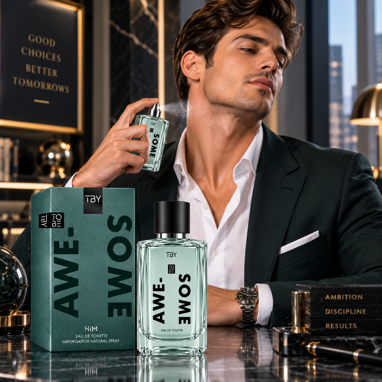 Apă de toaletă pentru bărbați, Parfum bărbătesc To Be Awesome, EDT, 100 ml, TBY® - imagine 3