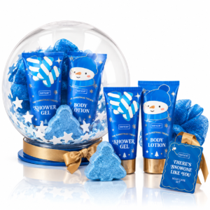 Set cadou de Crăciun, Glob cu 5 piese cosmetice surpriză, The Christmas Treats, Snowflake & Icing, SENCE®