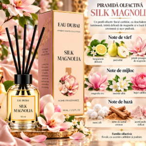 Alternative view of Odorizant de cameră cu bețișoare, Silk Magnolia, aromă florală de magnolie, 110 ml, EAU DUBAI®
