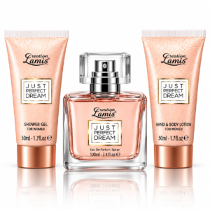 Alternative view of Set cadou pentru femei, Just Perfect Dream, Apă de parfum 100 ml + Gel de duș 50 ml + Loțiune pentru mâini și corp 50 ml, Creation Lamis®